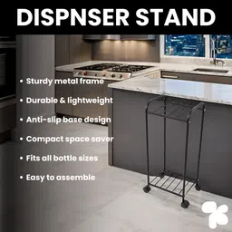 ampereus Water Can Dispenser Stand for Home & Kitchen for 20 Ltr with Easy Motion Wheels Cast Iron Kitchen Trolley image 2