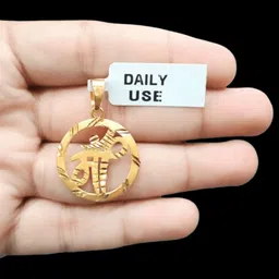 MAA ROUND STYLE PENDANT Gold-plated Brass Pendant-image-3