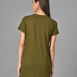 christy world Pack of 2 Women Typography Round Neck Pure Cotton Green, Yellow T-Shirt image 2