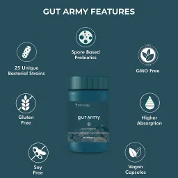 ZEROHARM Gut Army Probiotics Supplement For Men & Women 100 Billion CFU - 60 Capsules image 4