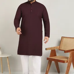 metronaut plus Men Solid Pure Cotton A-line Kurta-picture-23