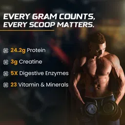 osoaa Impact Whey Protein 1kg, 24g Protein & 3g Creatine Whey Protein image 5