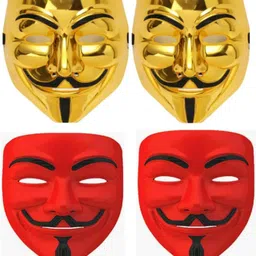 aaru singh 4 unique special multicolor combo pack 2 gold 2 red vendetta Party Mask-picture-10