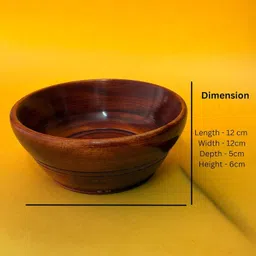 santarms Wooden Dessert Bowl Bowl for Kitchen Dining Serving Snacks Salad Soup and Dry Fruits and image 4