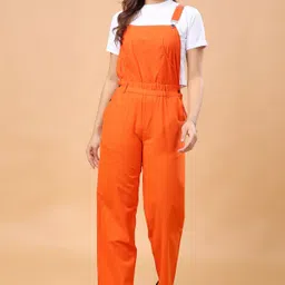Women Orange Dungaree-image-7