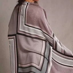 Printed Viscose Women Black, Grey Stole, Fancy Scarf, Scarf, Faux Turtleneck Neck Cover-image-19