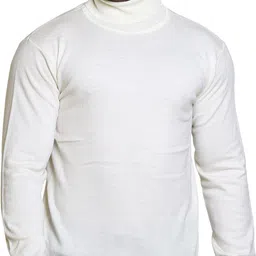 cavardi Men Solid High Neck White Sweater-picture-10