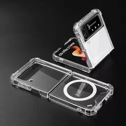 caseroy Back Cover for Samsung Galaxy Z Flip 4 Transparent Magsafe Mobile Back Cover image 3