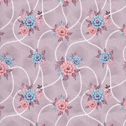 BOMBAY DYEING Lavender Floral 120 TC Pure Cotton Single Bedsheet With 1 Pillow Cover image 3