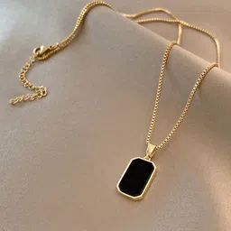 Just Lil Things Minimal Rectangle Pendant & Chains-image-2