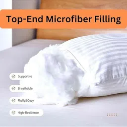 Y&A'M Beige Fibre Filled Polycotton Sleep Pillow image 2