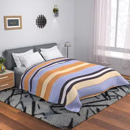 Myntra Elegant Homes Comforters Brown & Blue 300 GSM Reversible Double Bed Comforter image 2