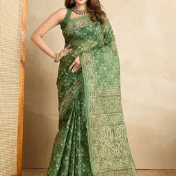 SHANVIKA Abstract Printed Pure Cotton Saree image 1