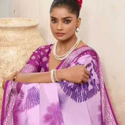 TIRA Tie and Dye Silk Blend Handloom Saree image 5