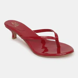 Tao Paris Women Red Open Toe PU Slip On Kitten Heels-picture-10