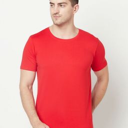 Moda Rapido Men Fusion Solid Round Neck Cotton T-shirt-picture-5