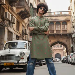 Anouk Rustic Geometric Printed Kurta image 2