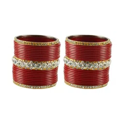 Vidhya Kangan Gold-Plated & Red Brass Artificial Stones Bangle-picture-13