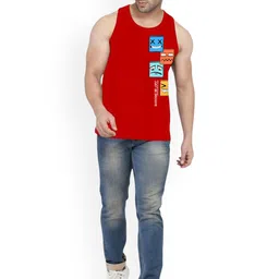 Slowloris Men Pack of 2 Printed Bio-Wash Combed Cotton Innerwear Vests image 5