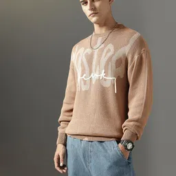 FCUK Typography Printed Pullover Applique Detail Sweater image 2