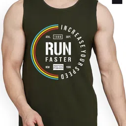 Woostro Pack Of 2 Printed Cotton Gym Innerwear Vests RS26 CMB (RUN OLIVE) (MORE BLACK)-picture-20