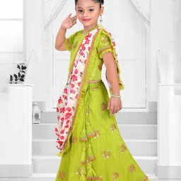 Pragya Exclusive Girls Embroidered Ready to Wear Lehenga & Blouse With Dupatta image 3