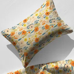 WEAVE AND DECOR White Printed 300 TC Cotton Single Bedsheet Set 1.98 m x 91.44 cm image 5