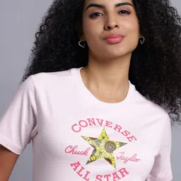 Converse Women Graphic Printed Round Neck Cotton T-shirt image 2
