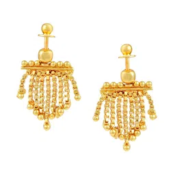 MEMOIR Gold-Plated Contemporary Beaded Tasselled Drop Earrings-image-92