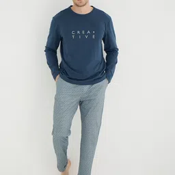 Trendyol Men Typography Printed Night suit-picture-43