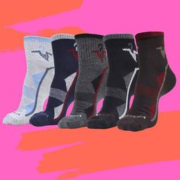 MJE Men Pack Of 5 Patterned Ankle Length Socks-image-25