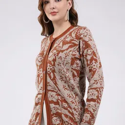 Monte Carlo Women Floral Printed Woollen Cardigan image 3