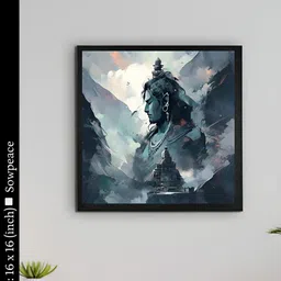 SOWPEACE Blue & White 1 Piece Canvas Religious Wall Paintings-picture-10