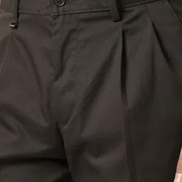 Van Heusen Men Solid Pleated Regular Fit Mid-Rise Formal Trousers image 5