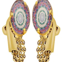 Curren Gold-Plated Contemporary Textured Chain Knot Cufflinks image 3