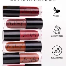 MyHues Set Of 2 Hyglow Liquid Lip Elixir With Jojoba Oil - 5 ml Each - Noor-Mira image 2