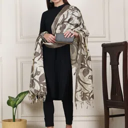 LOOM LEGACY Floral Printed Art Silk Shibori Dupatta image 4