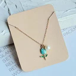 Octagon hub Gold-Plated Enamelled Necklace-image-51