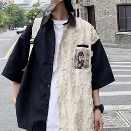 KPOP Men Original Colourblocked Casual Shirt-picture-37