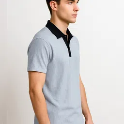 JUMPCUTS Men Polo Collar T-shirt image 2