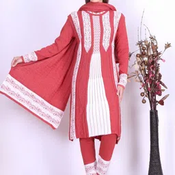 FIRST SLEEP Women Woven Design Kurta with Leggings & Dupatta image 3