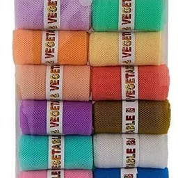 divya creation Pack of 12 Washable Mesh fridge storage Bags with Zip for Fruits & Vegetable Nylon Fruit & Vegetable Basket-picture-23