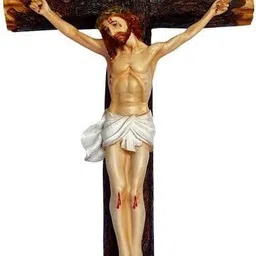 newven 16 inch christian Cross christian statues home decor items wall hangings statues of gods figurines decoration house warming gifts Decorative Showpiece - 41 cm image 1