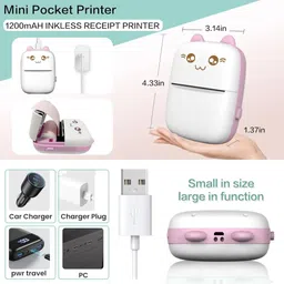 MZ X2-Mini Pocket Printer-Sketch,Label,Inkless,Photo Printing Rechargeable Printer MINI PRINTER image 3