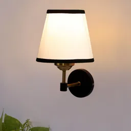 Devansh White & Black Metal Contemporary Abstract Shaped Shaped Wall Lamp image 4