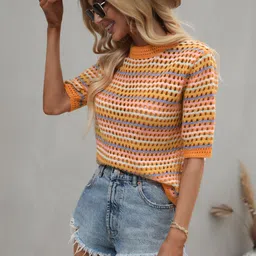 HERE&NOW Women Striped Pullover image 2