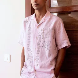 ASUKA Spread Collar Relaxed Fit Linen Shirt-picture-14