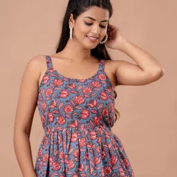 Rangun Women Floral Printed Peplum Top-image-35