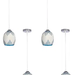 1ST TIME White & Blue Textured Ceiling Lamp-picture-11