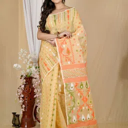 PuJoy Ethnic Motifs Jamdani Saree-picture-41